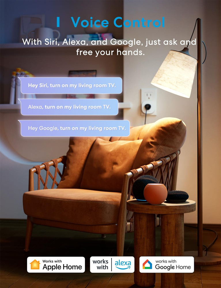 Matter Smart Plug Mini, Easy Setup, 100% Privacy, Compact Size, Support Apple Ho