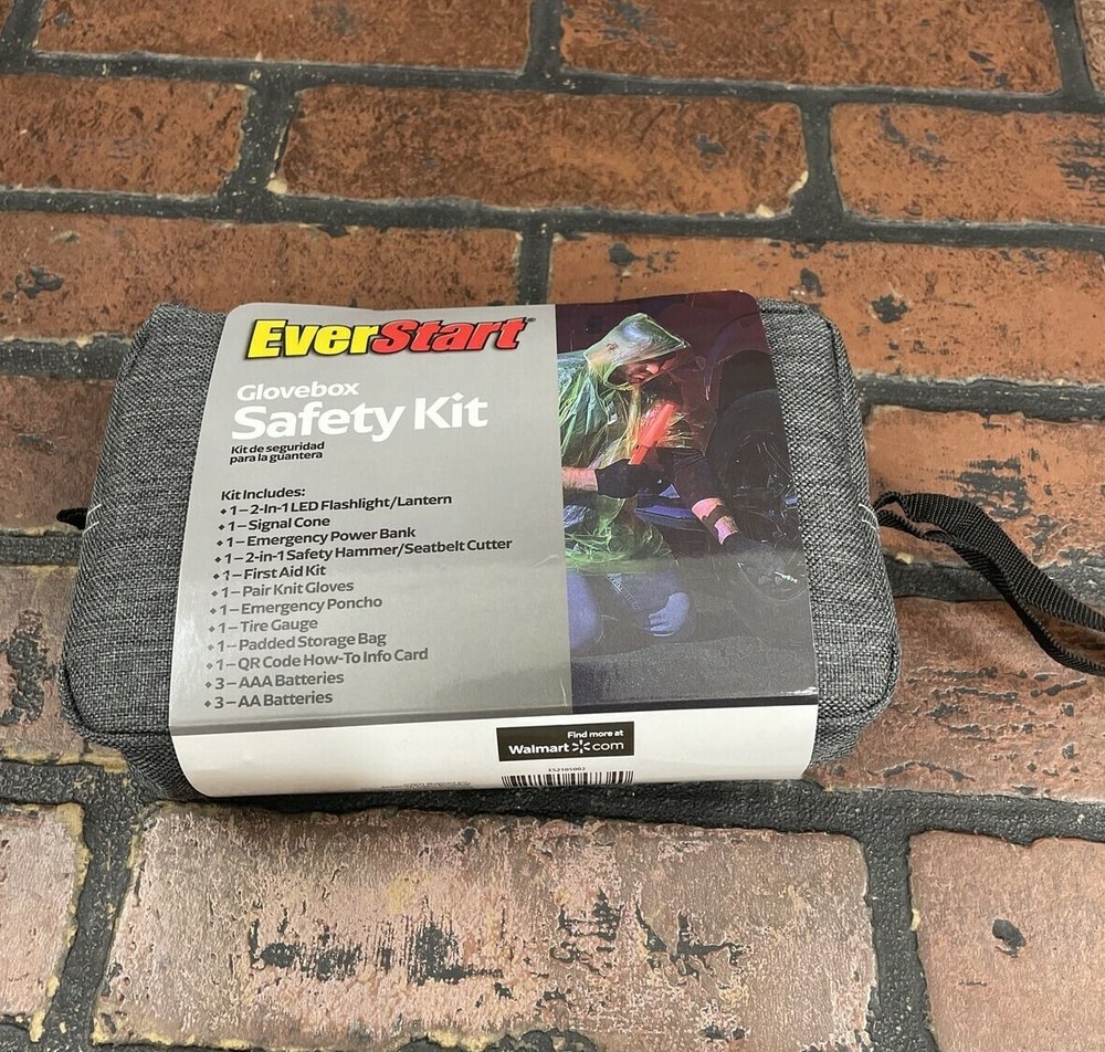 EverStart Roadside Safety Kit Multi Functional Roadside Emergency Kit Glovebox