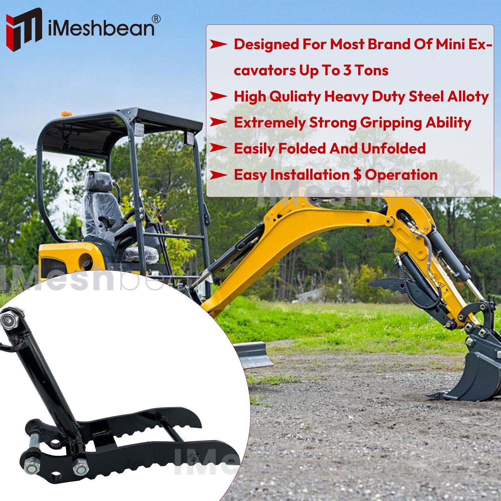 Hydraulic Thumb Clip For Mini Excavators Small Digger To Pick Up Irregular Objec