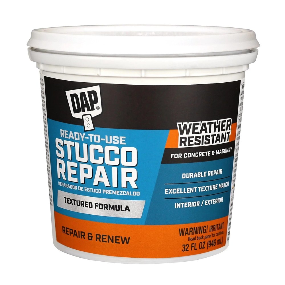 Dap 10504 All-Purpose Ready-to-Use Stucco Patch, 1-Quart 1 Quart, White *