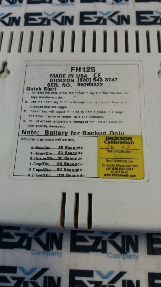 Dickson FH125 Temperature Humidity Recorder, LCD Display/Graphing Logger