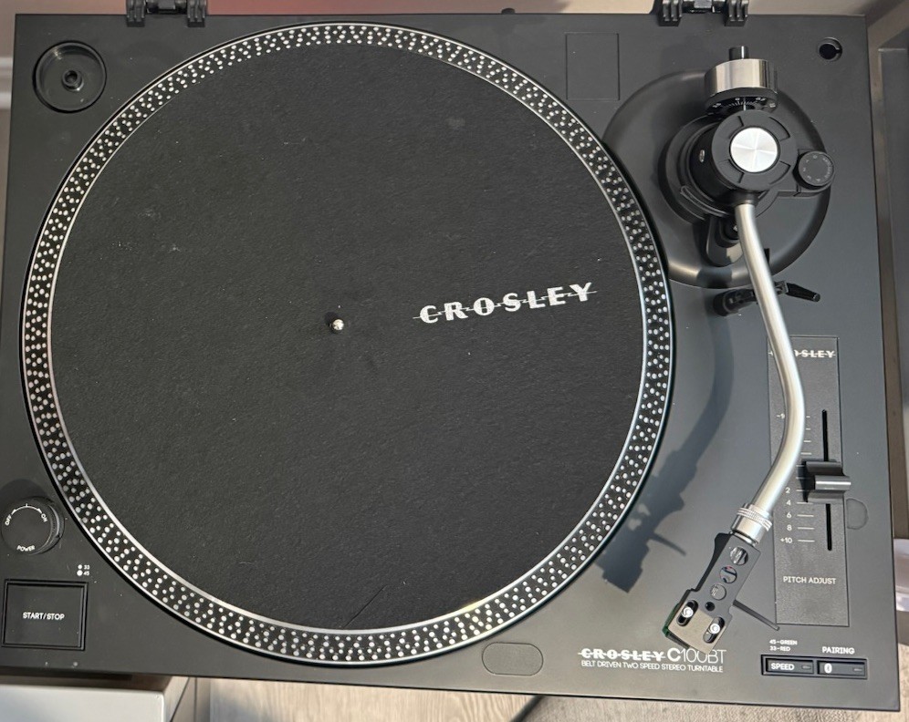 Crosley C100BT, 2-Speed Bluetooth Turntable Record Player - Black