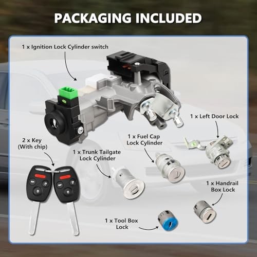 Ignition Switch Lock Cylinder with Key (with Blank Chip) 03-07 Accord