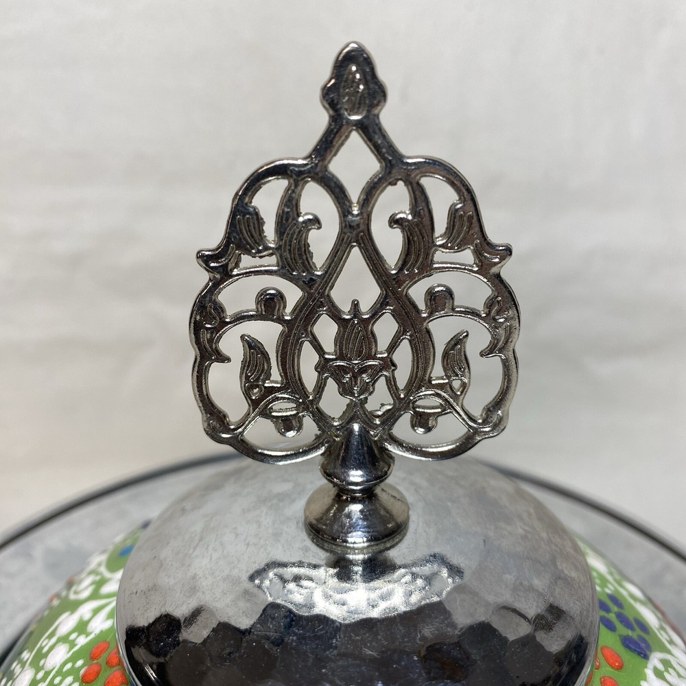 Handpainted Ceramic & Metal Candy Dish Ramadan