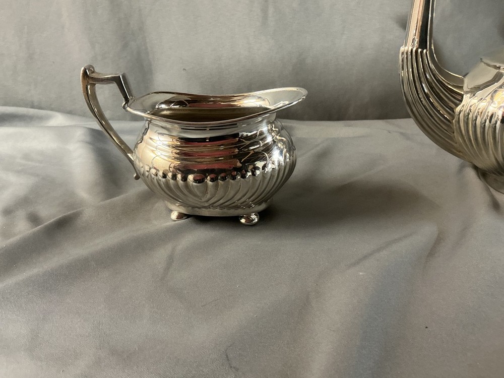 MCM Leonard Silver Plated Coffee Pot W Creamer