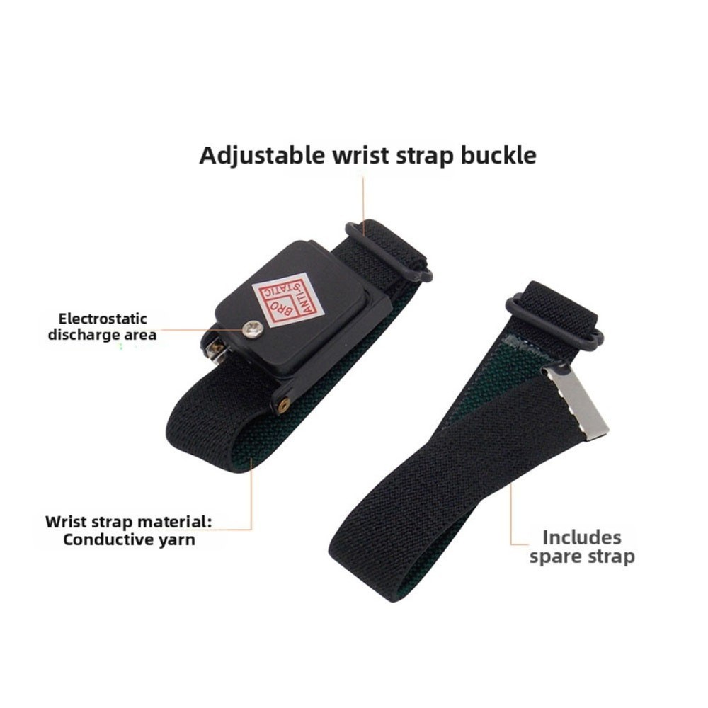 Anti Static Wrist Strap Adjustable for ESD with Conductive Nylon Material
