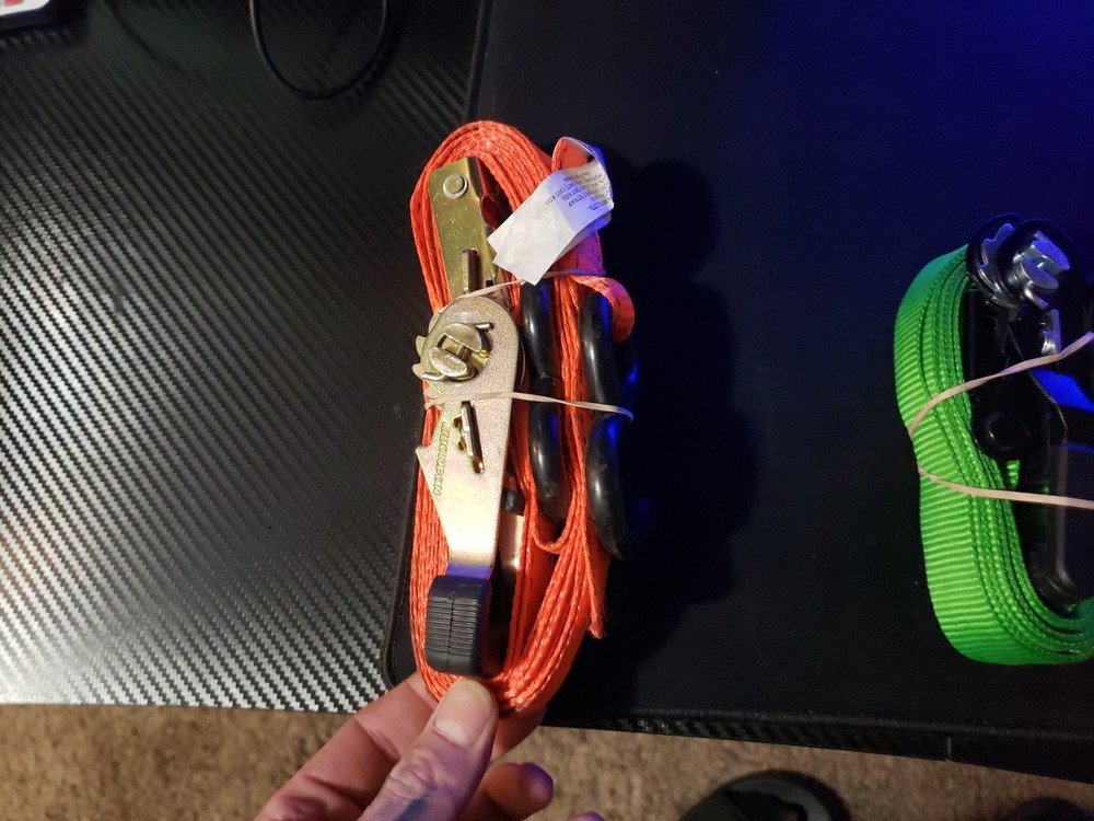 4 Pack 1 Inch Ratchet Straps. With Hooks