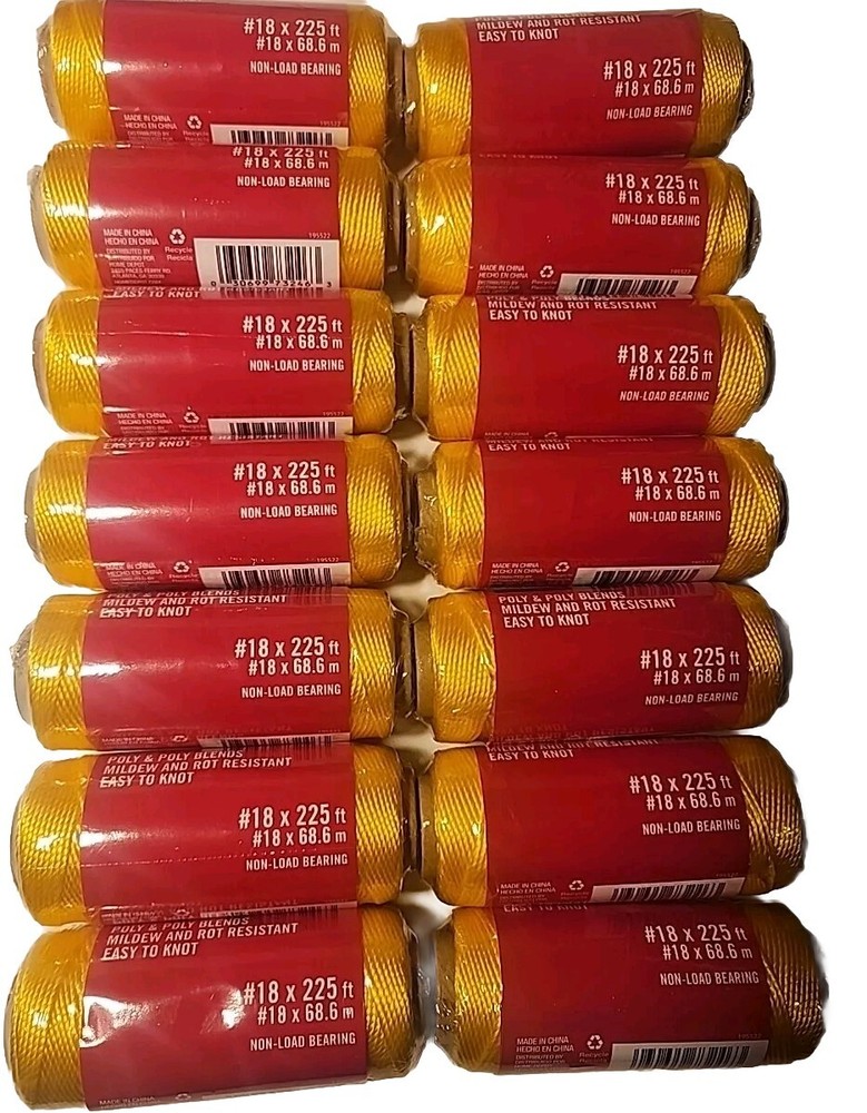 14X Twisted Mason Construction Line #18 Measuring Layout String Orange