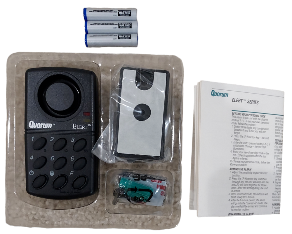 Quorum Elert Black Wireless Personal Security Portable Attack Safety Alarm