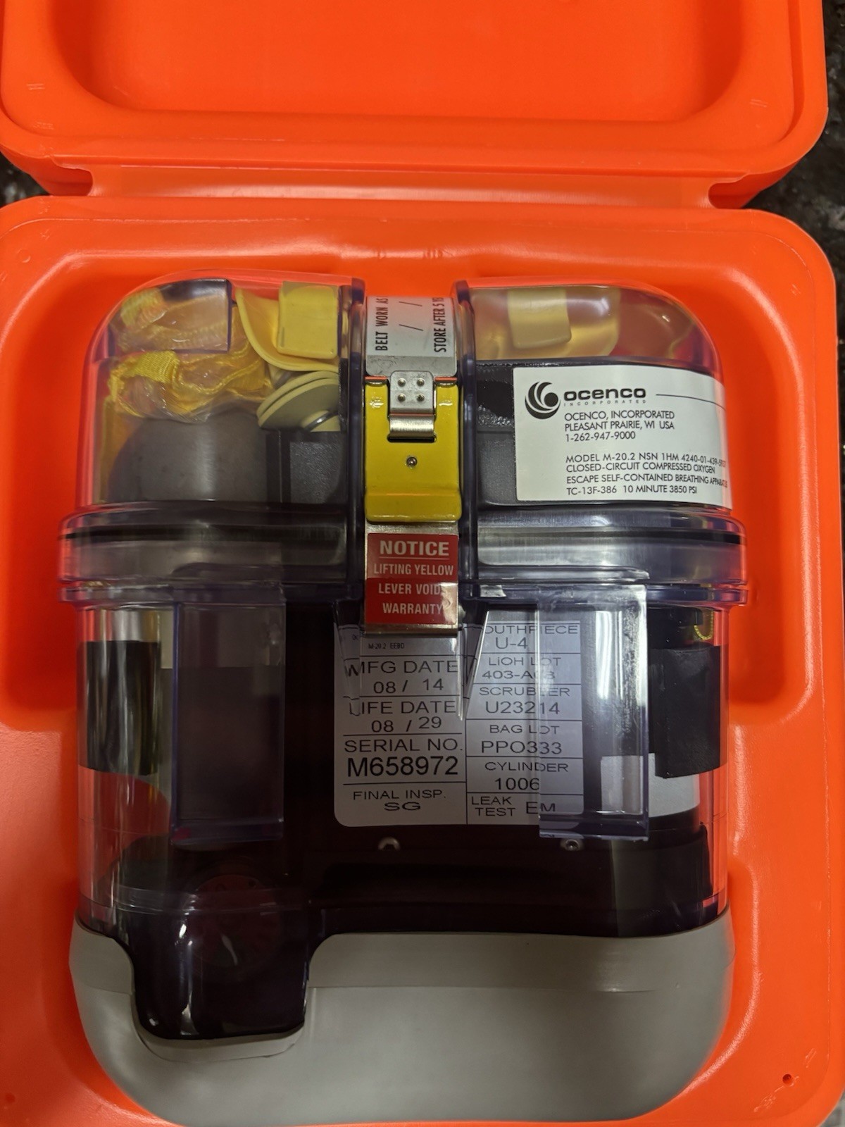 Ocenco EEBD Breathing Device M-20.2 (Life Date 2029)