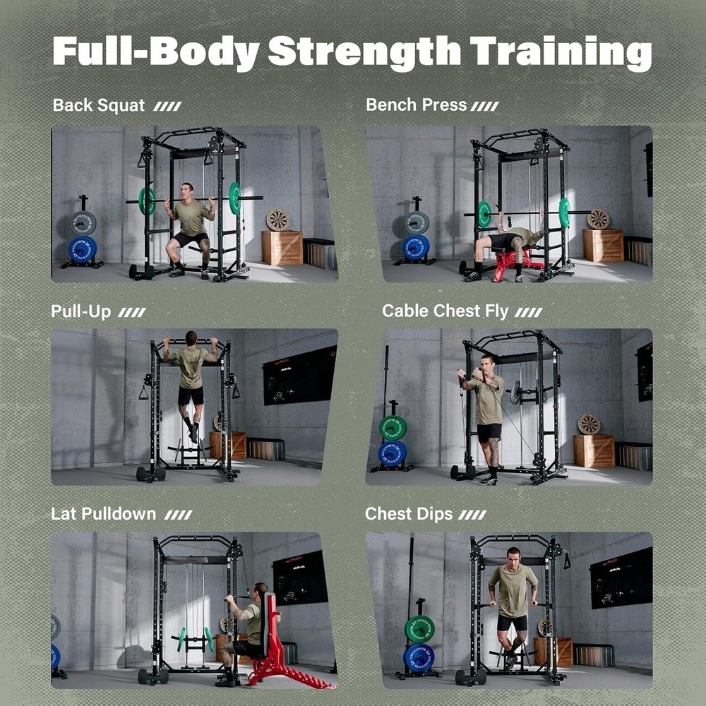 Power Cage - Multi-Function Power Rack for Home Gym, Squat Rack, Cable Crossover