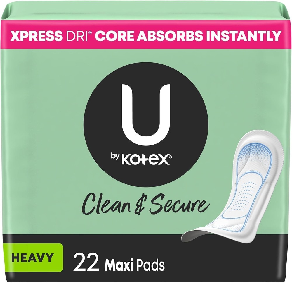 Clean & Secure Heavy Absorbency Maxi Pads - 22 Count for Reliable Comfort