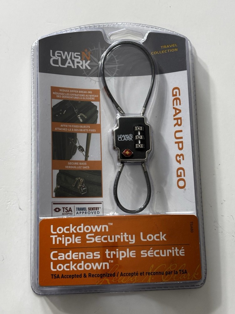 Lewis N. Clark Lockdown Triple Security Lock TSA Approved TSA80