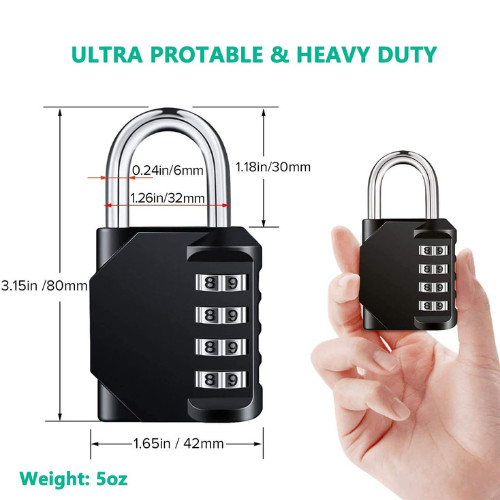 Combination Lock Resettable 4 Digit Padlock with Combination, AIHYTU Waterproof