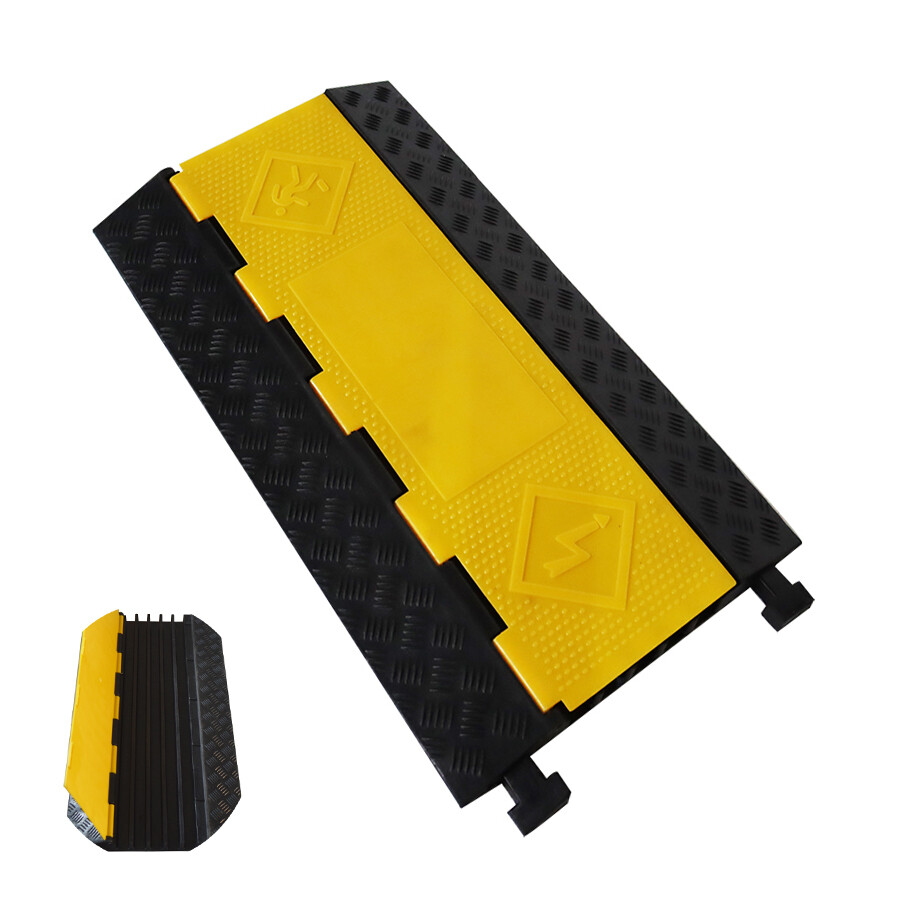 TECHTONGDA 5-Cable Rubber Electrical Wire Cover Protector Ramp Cable Protection