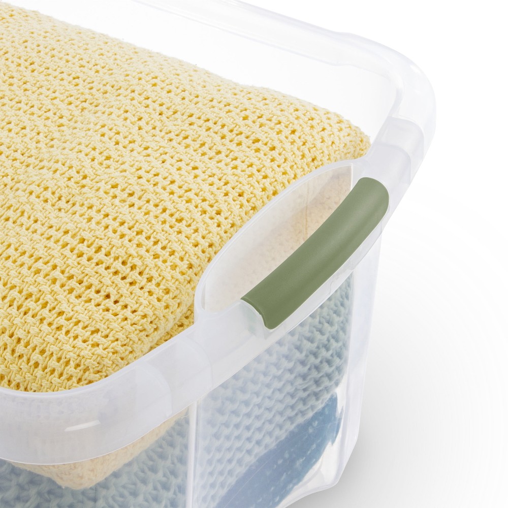 Storage Bin, Full-Grip Handles, Green