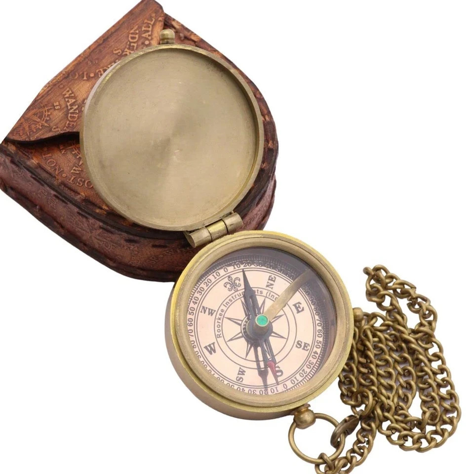 Trust in The Lord Proverbs 3 5-6 Solid Brass Directional Engraved Compass Bap...