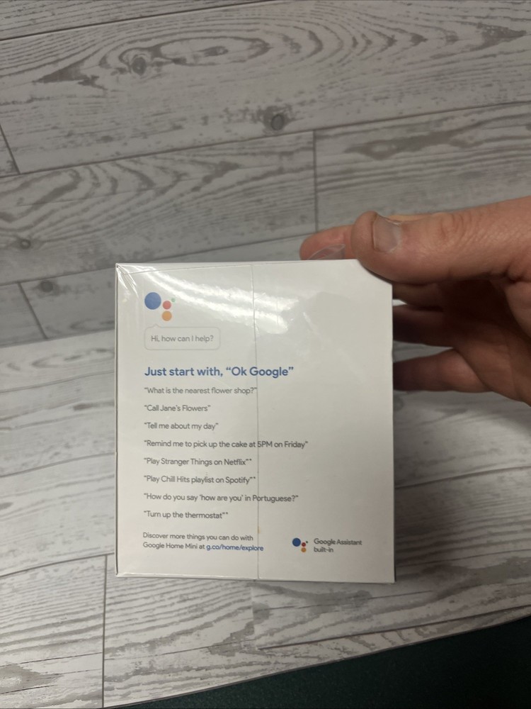 Google Home Mini Smart Assistant Bluetooth Speaker Chalk New Sealed In Box