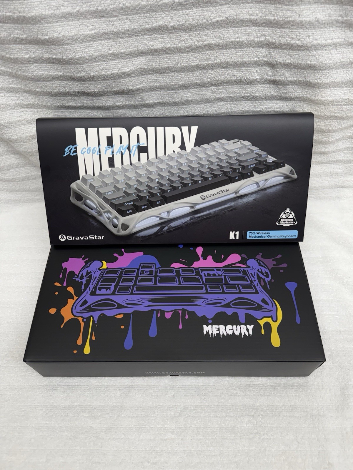 Gravastar Mercury K1 Gradient White Gaming Keyboard, Aluminum Alloy
