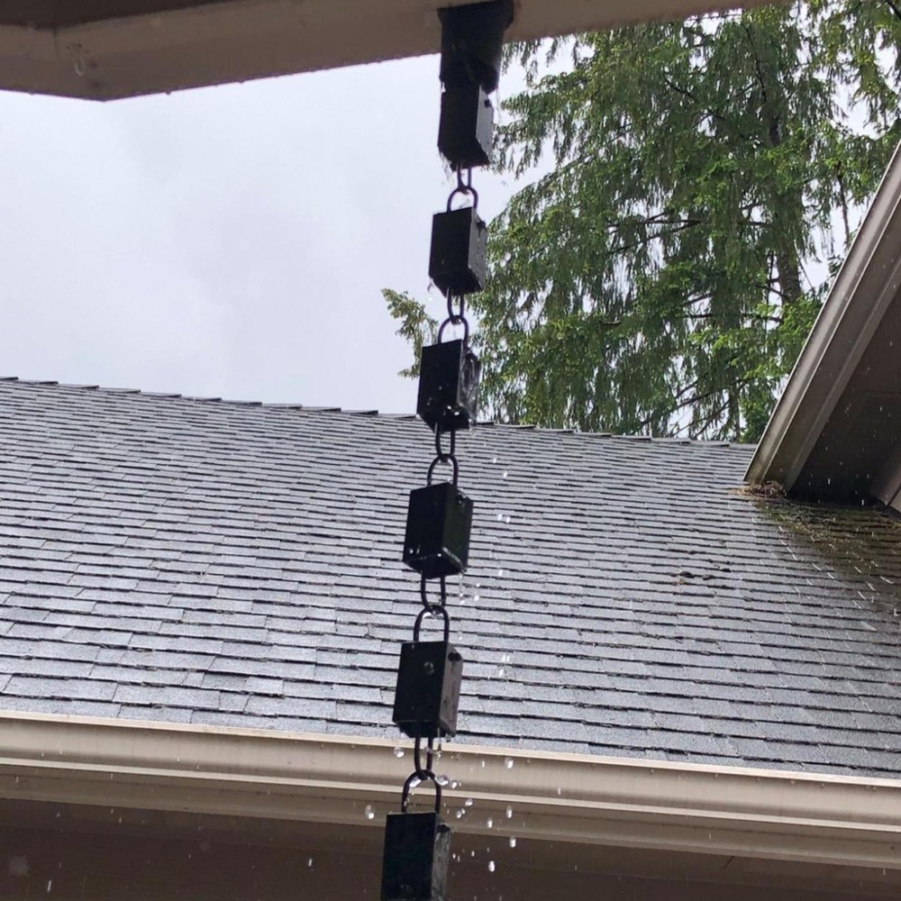 Rain Chain for Gutter Replace Gutter Downspout Square Cups Metal for Divert