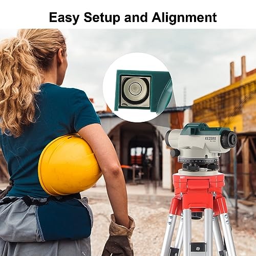32X Automatic Optical Level Kit with Tripod, Self-Leveling Magnetic Dampened Com