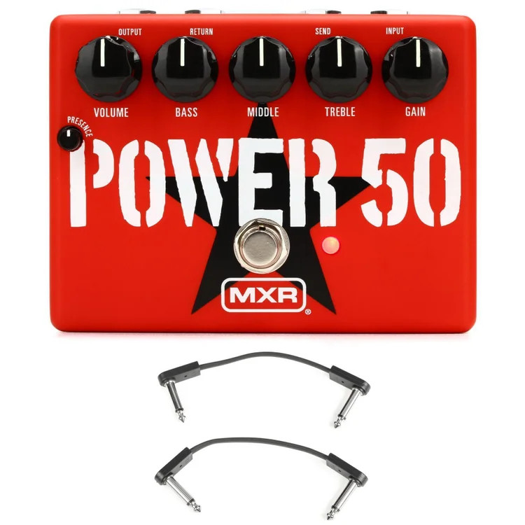 MXR Tom Morello Power 50 Overdrive Pedal with EBS Patch Cables
