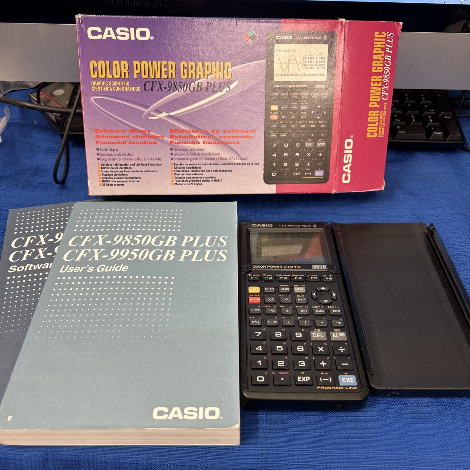 Casio Colour Scientific Calculator Graphing CFX-9850GB PLUS Complete Manual Box