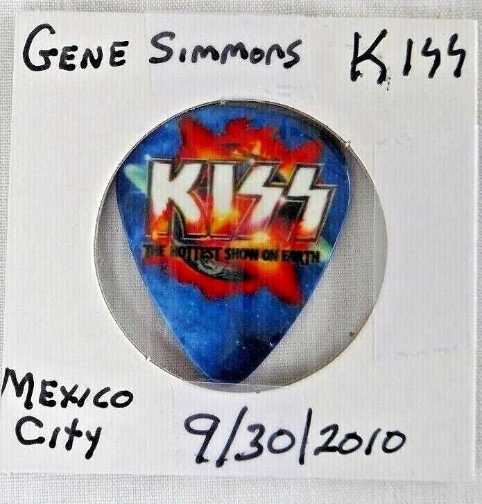 Gene Simmons Kiss Tour Issued Guitar Pick Mexico City 9/30/2010