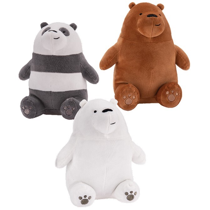 Set of 3 We Bare Bear Plush Toys 6 inch each NWT