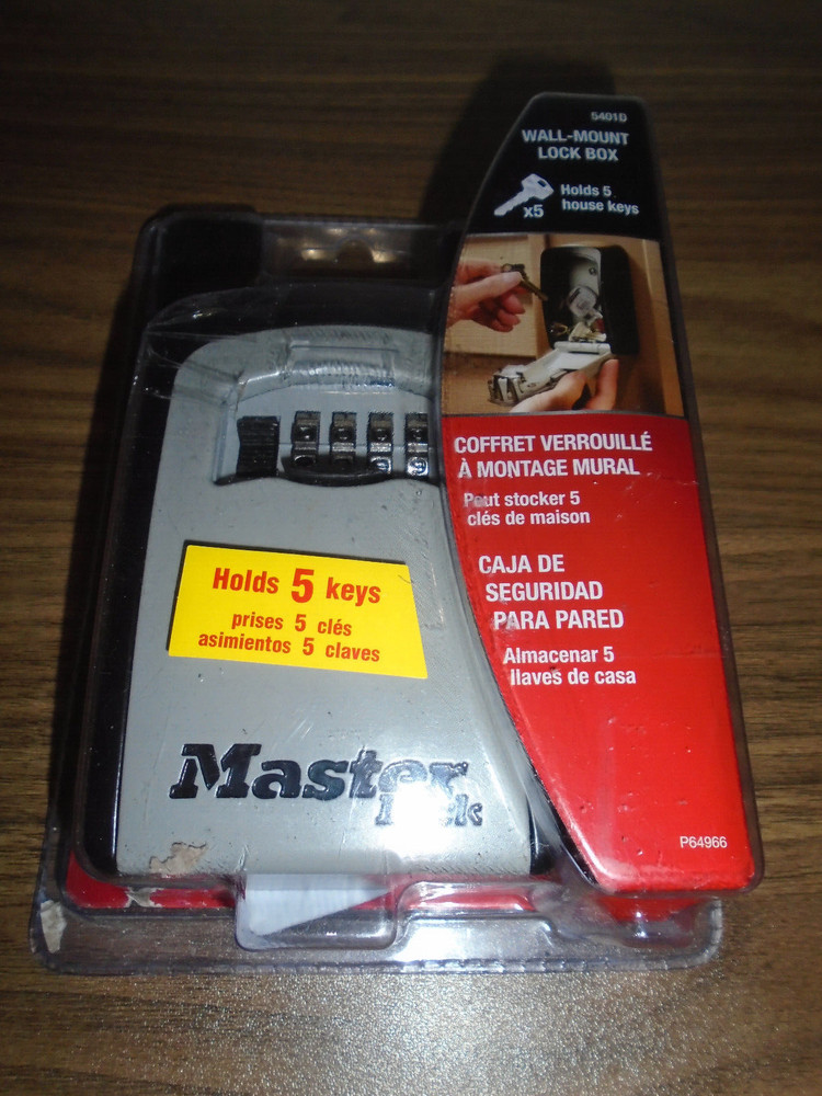 Master Lock 5401D Wall Mount Key Lock Box with Resettable Combination Vault Safe