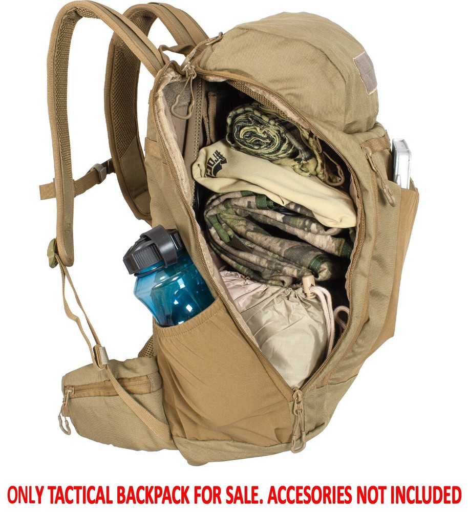 FHIOR Tactical Backpack 30L Coyote w/Large Main Compartment Adjustable Straps