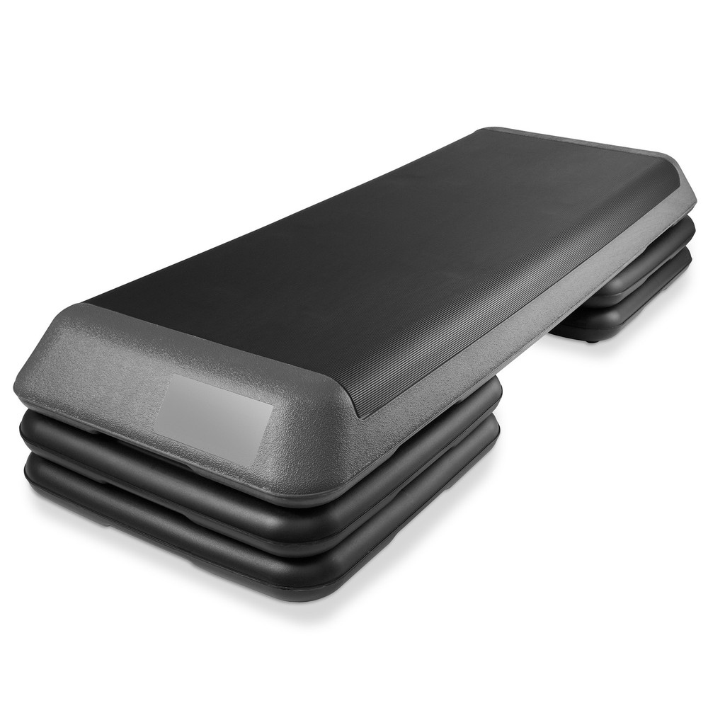 Aerobic Exercise Adjustable Step Platform, Health Club Size, 4 Risers - Gray