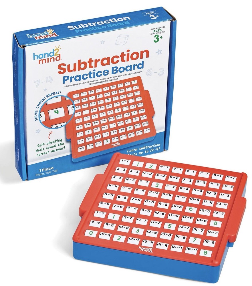 Pre K Hand2mind Subtraction Practice Board, Math Facts, educational Game.