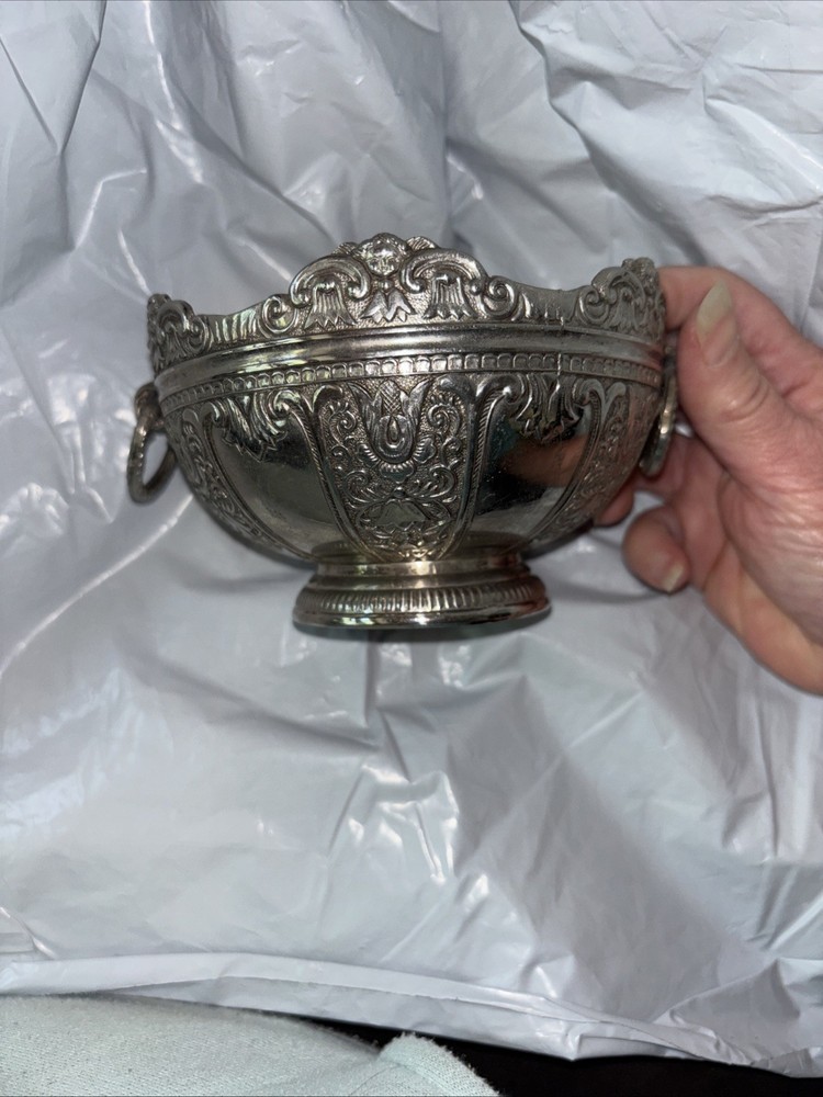 ds silver plated pedestal bowl