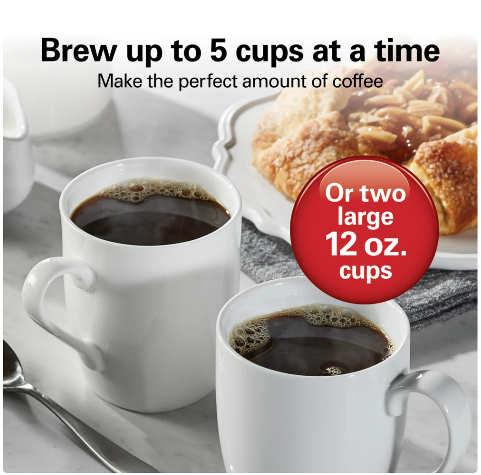Hamilton Beach Front Fill 5-Cup Programmable Mini Drip Coffee Maker Black 46113