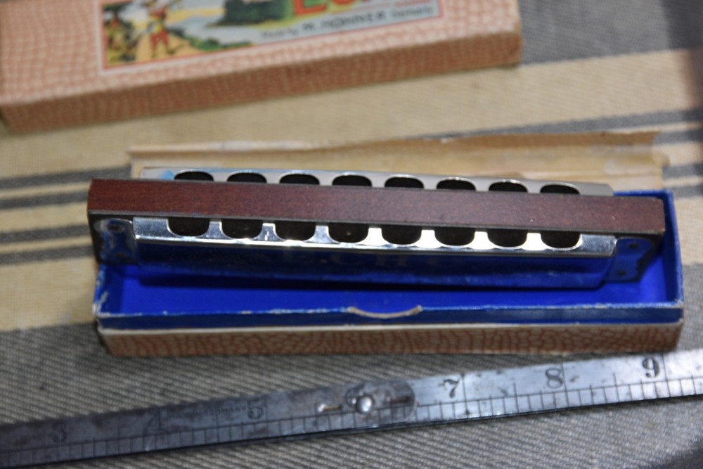 Vintage M HOHNER Echo Harmonica KEY C In Box Germany