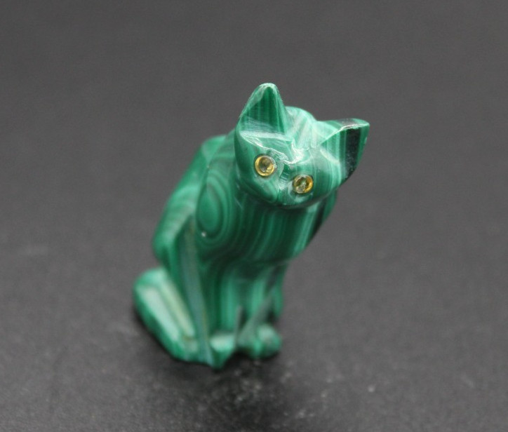 Malachite Cat Figures