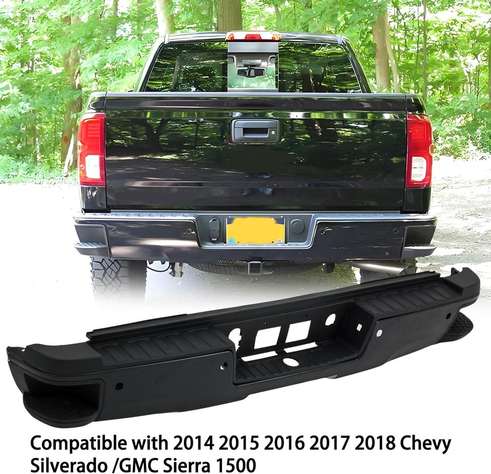 Rear Step Bumper Assembly Compatible with 2014 2015 2016 2017 Chevy Silverado