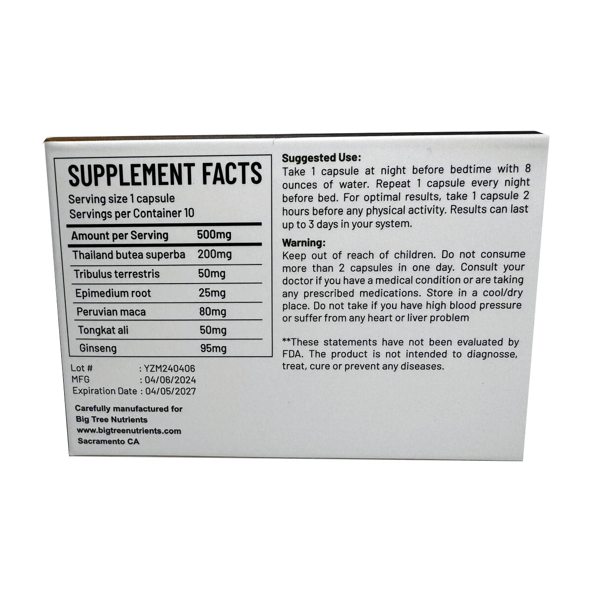 NEW . 10 Powerful Capsules . Works In 30 Minutes. 100%