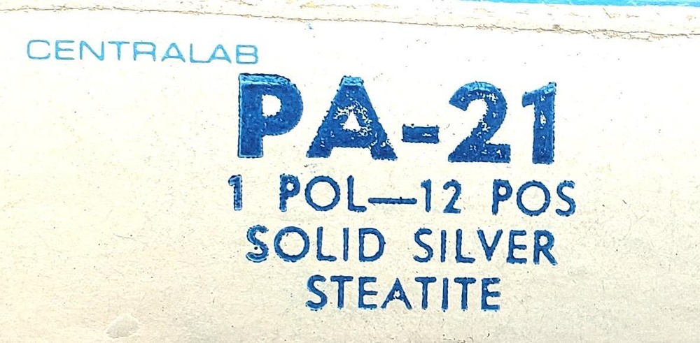 Centralab PA-21 Solid Silver Steatite Section 1 Pole 12 Position