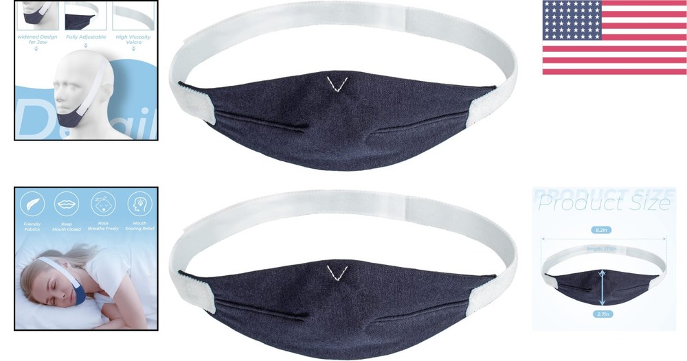 Ventilation Chin Strap 2 Pack - Comfortable Snore Solution for Better Sleep