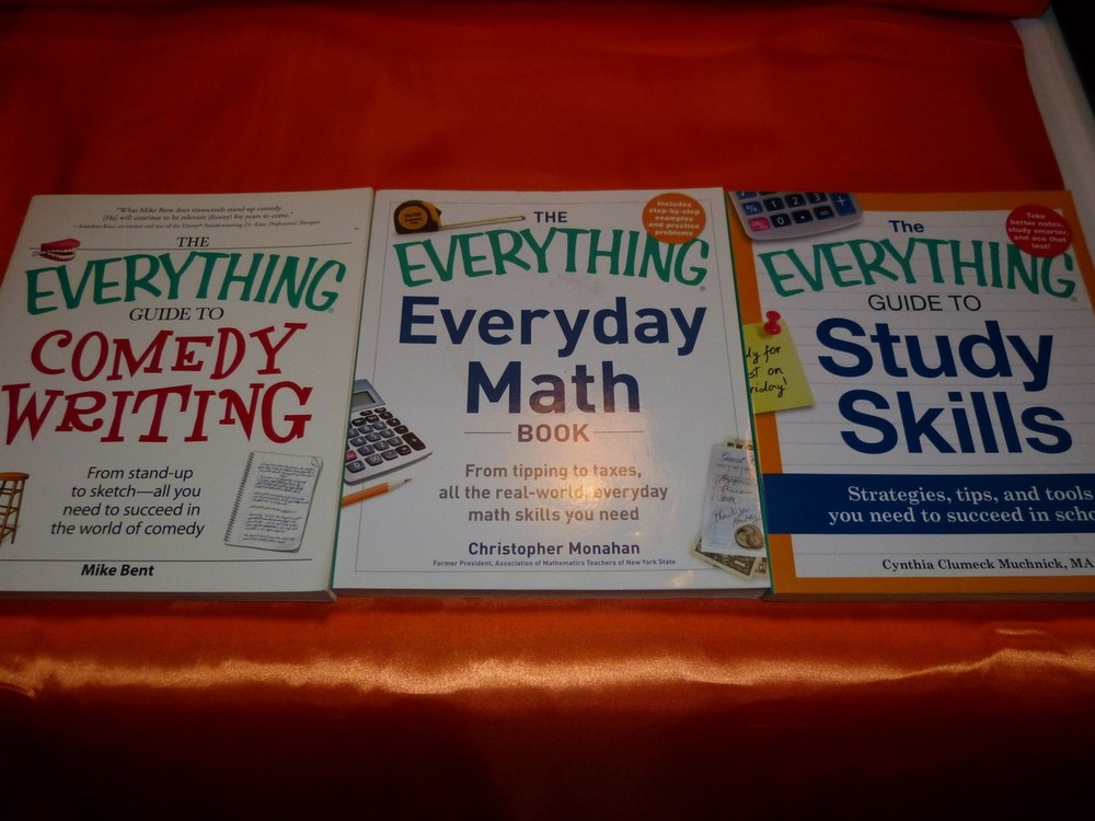 3 PACK STUDY SKILLS WRITING BOOKS SALE For Dummies Math Write Comedy Book