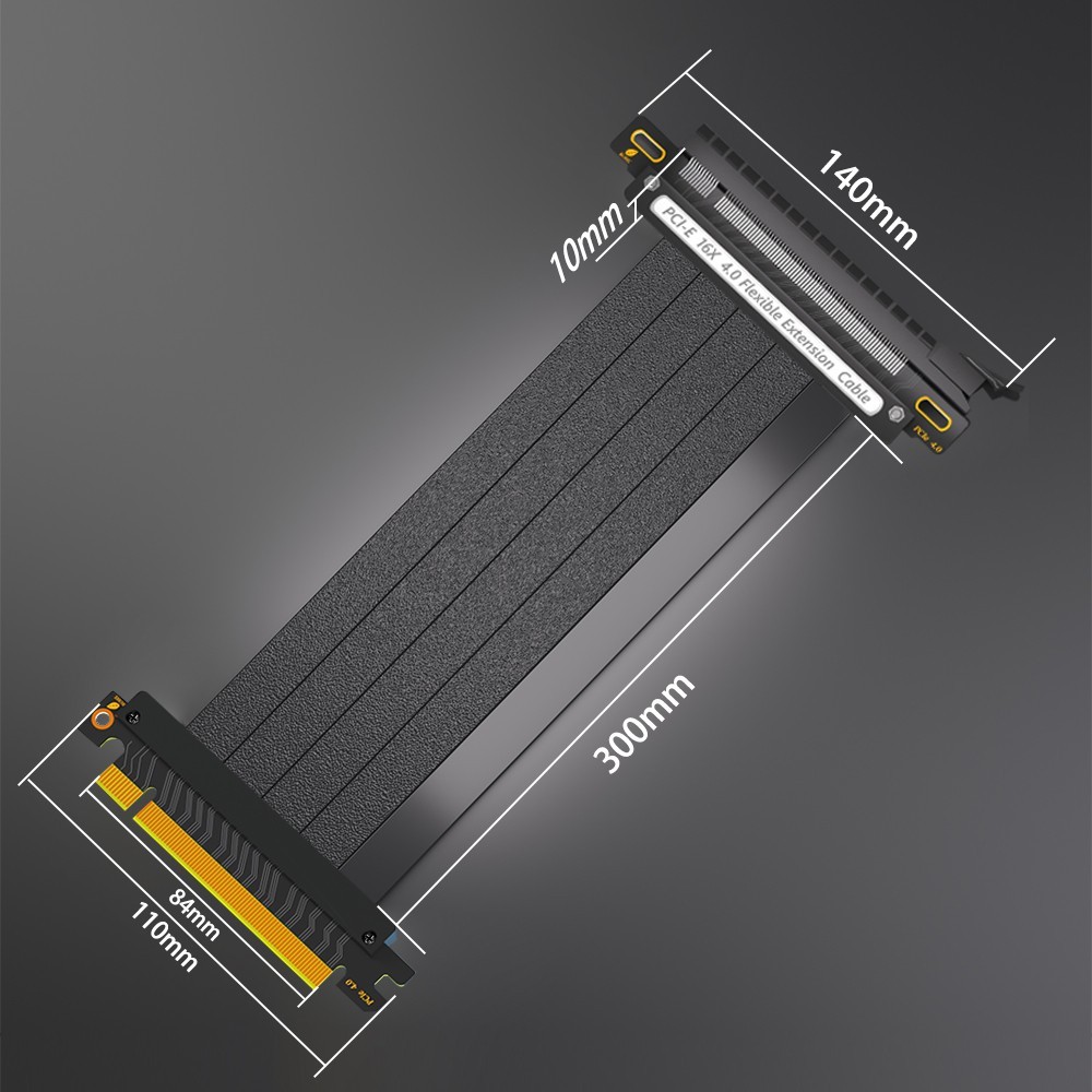 PCIe 4.0 GPU Riser Cable, Graphics Card Extension Cable, 180 Degree 30cm