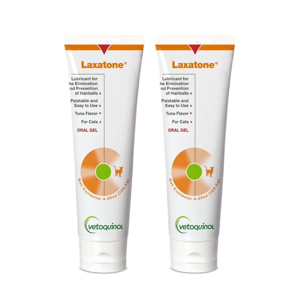 Vetoquinol Laxatone Hairball Oral Gel for Cats - Tuna Flavored, 4.25oz 2-Pack