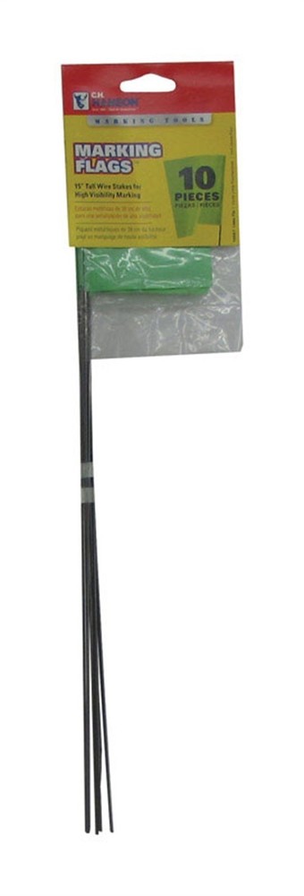 Stake Flags-15" Staff, Lime Fluorescent 10Pcs.