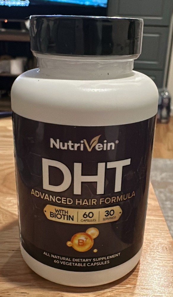 Nutrivein DHT Hair Support with Biotin – Natural Supplement – 60 Capsules