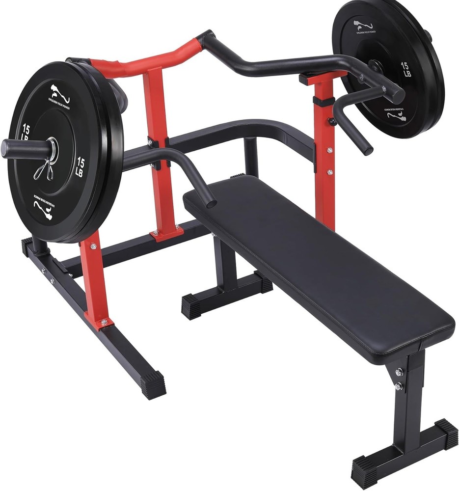 🔝Chest Press Machine with Adjustable Flat Bench & Smooth Bearings,Workout Machi