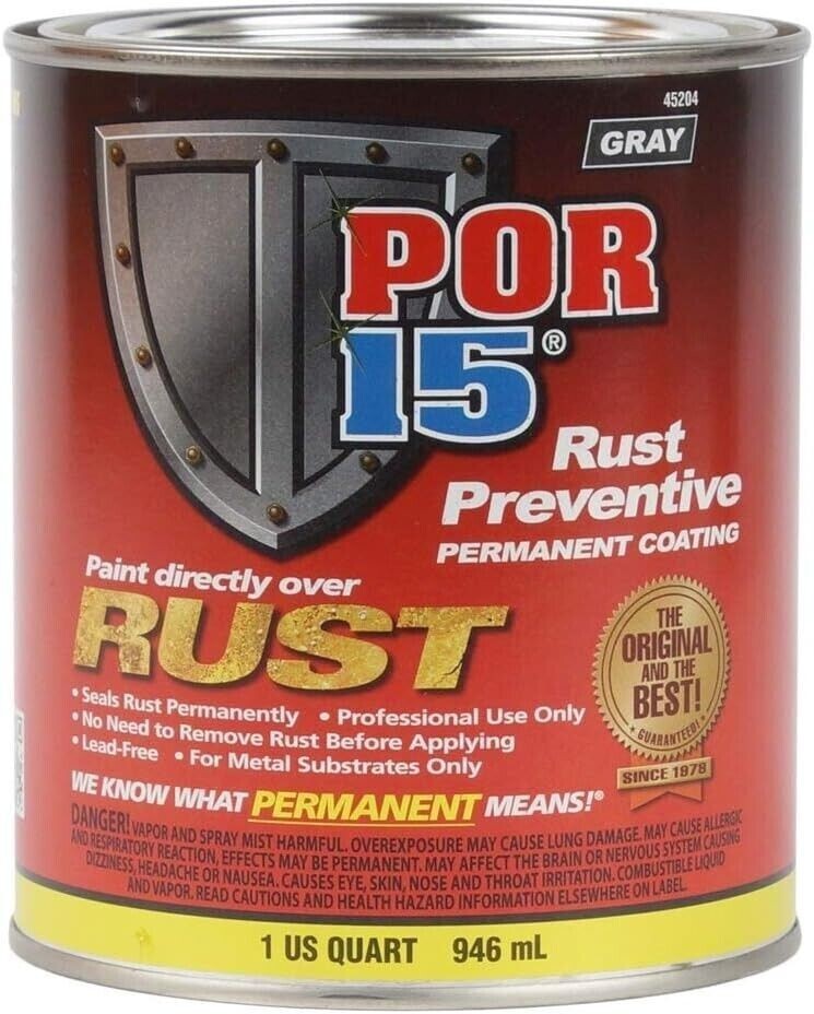 2 PACK!!!!   Por-15 45204 (RUST PREVENTATIVE GRAY COATING. 1qt