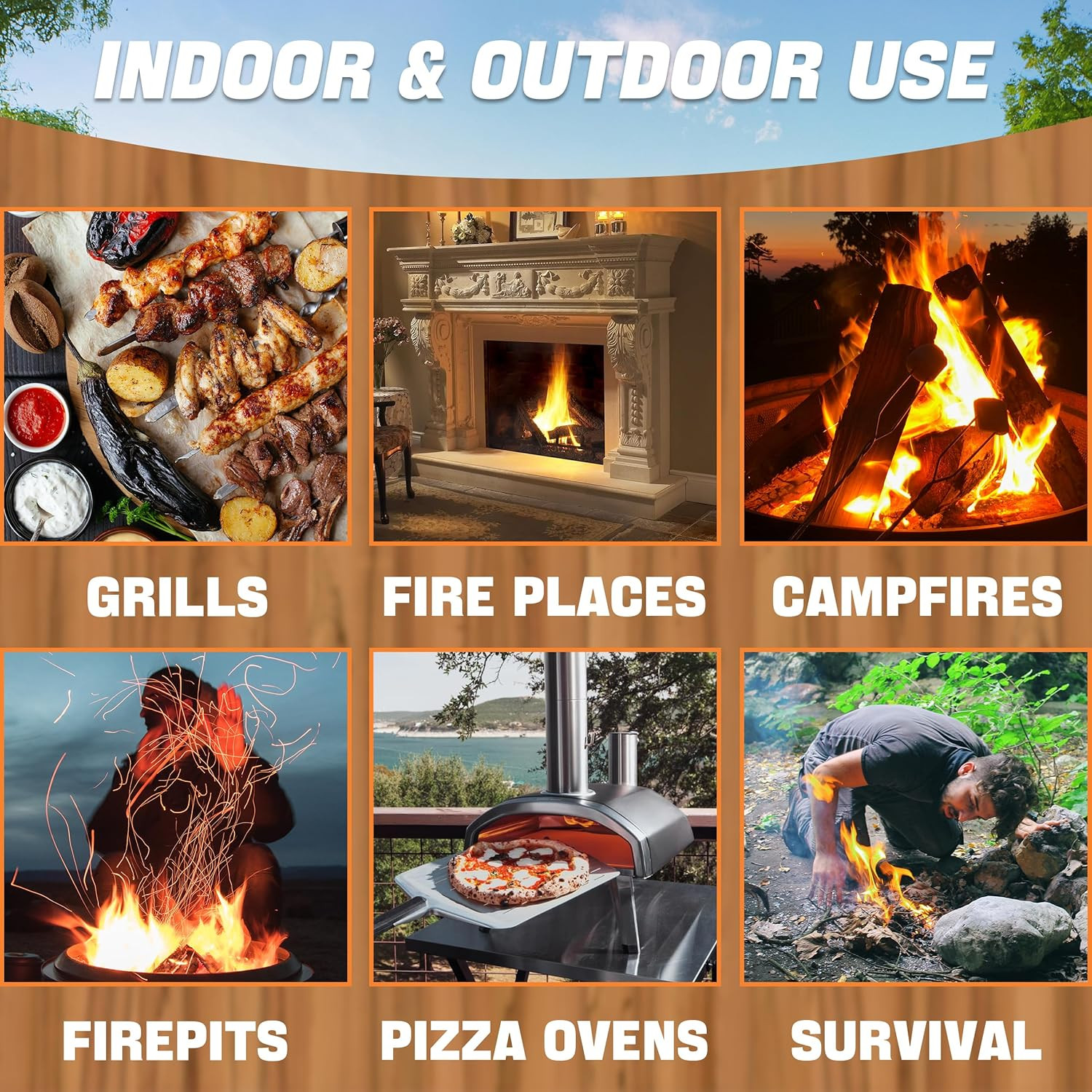 65 Pcs Fire Starter - Natural Fire Starters for Fireplace, Pellet Stove & Wood,