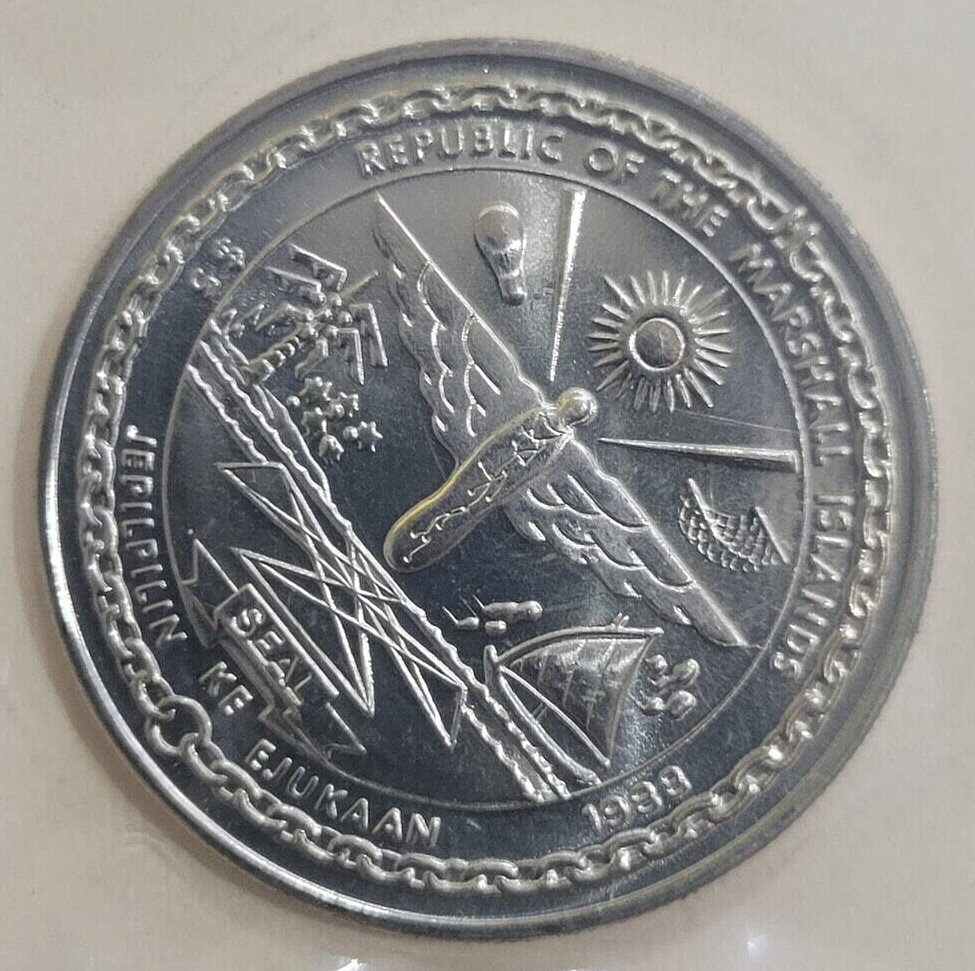 $5 Commemorative Coin Marshall Islands 1988 Space Shuttle Discovery Mint